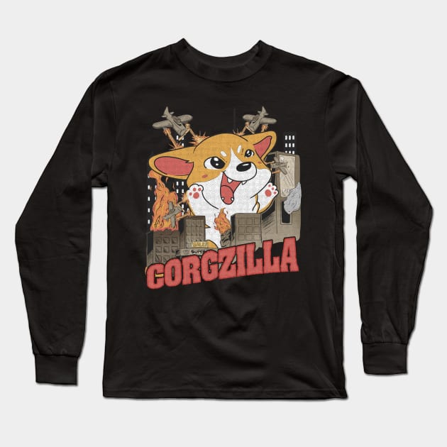 Corgzilla Long Sleeve T-Shirt by FanaticTee